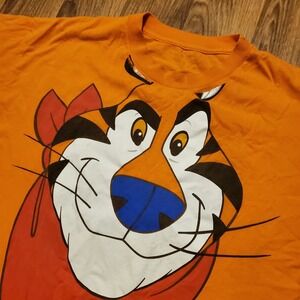 Vintage Tony‎ the Tiger Shirt Adult XL Orange Big Graphic Kelloggs Y2K